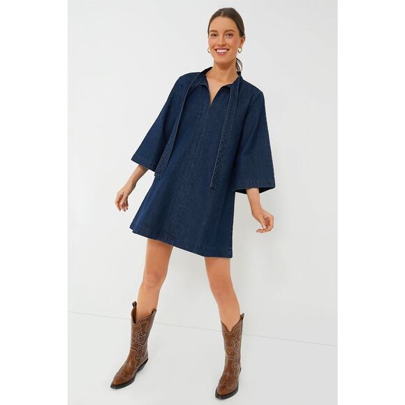 POMANDER PLACE Denim Marsella Dress Size XS NWT Retail $98 Tuckernuck - Picture 4 of 8